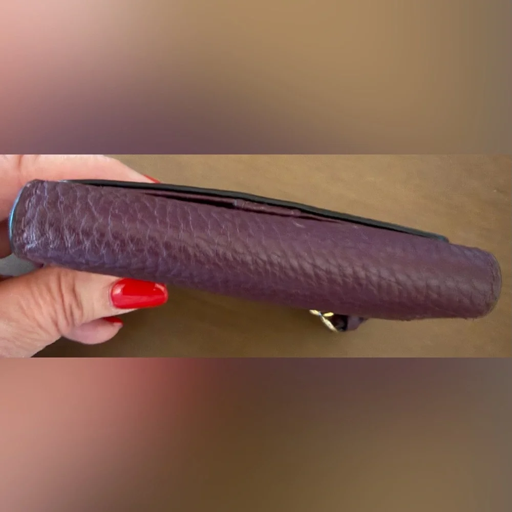 **SALE**Kate Spade Deep Purple Pebbled Leather Small Wallet - Picture 5 of 14